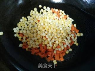 Stir-fried Corn with Ham and Carrots recipe