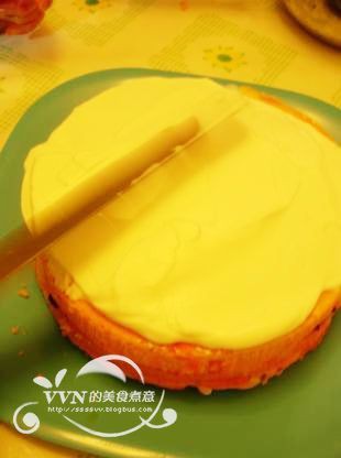 Purple Sweet Potato Mango Cake recipe