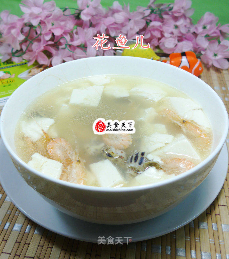 Savoury Shrimp, Snail, Tofu Soup recipe