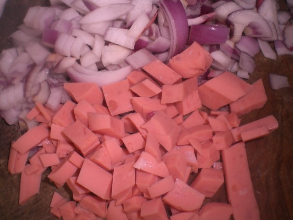 Fried Rice with Onion, Egg and Ham recipe