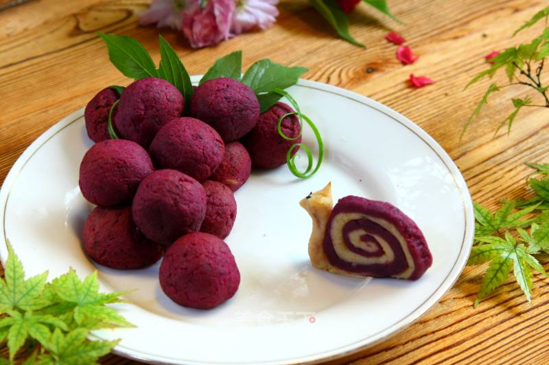#四session Baking Contest and is Love to Eat Festival#purple Sweet Potato Yam Cheese Balls recipe