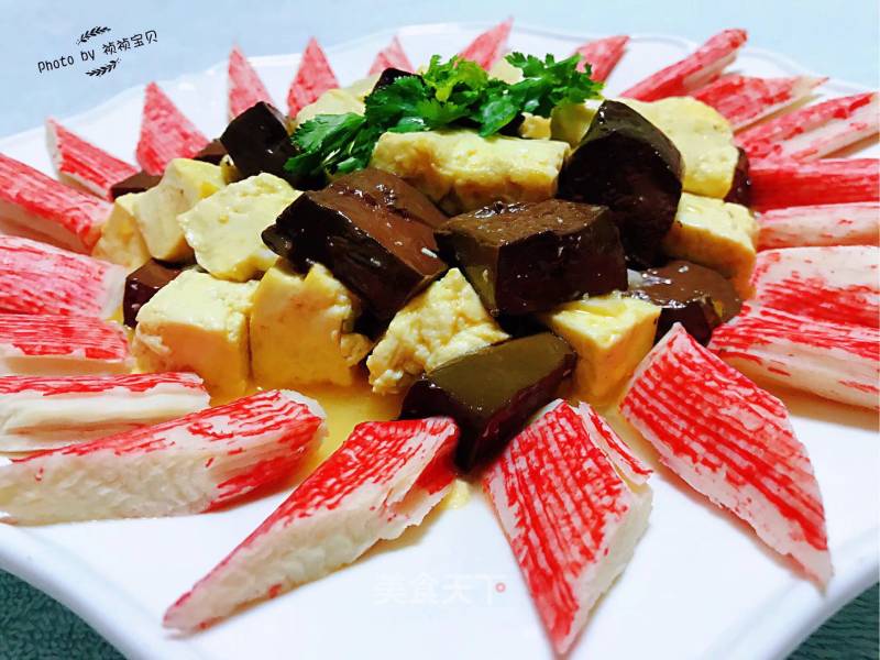 Crab Fresh Double Color Tofu#豆腐#