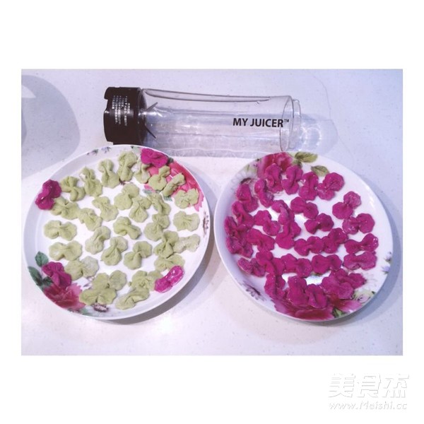Two-color Butterfly Noodle + Dragon Fruit Pocket Rose Bun recipe