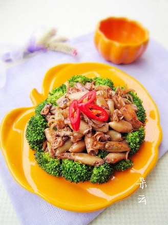 Fried Dried Squid with Broccoli recipe