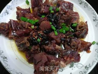 Steamed Cured Duck Leg with Tempeh and Chili recipe
