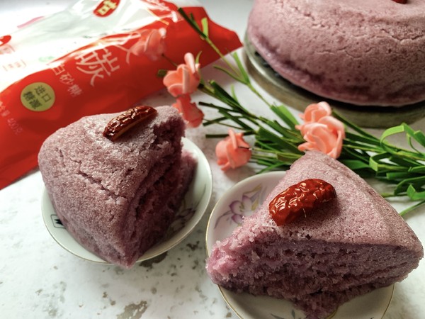 Purple Sweet Potato Steamed Cake recipe