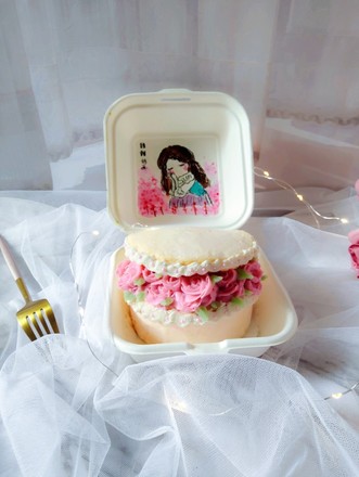 Net Red Bento Box Cake-flower Box Shaped Cake recipe