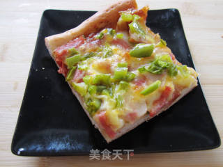 Want to Eat Pizza? Home Edition Lazy Homemade-green Pepper Bacon Pizza recipe