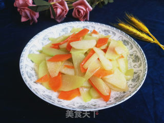 Stir-fried Chayote with Carrots and Yam recipe