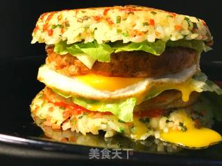 Double Chicken Rice Burger recipe