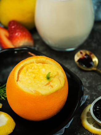 Orange-flavored Milk Steamed Egg recipe