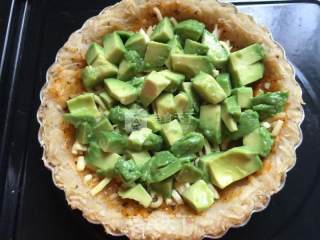 Salmon, Avocado and Potato Shredded Pizza recipe