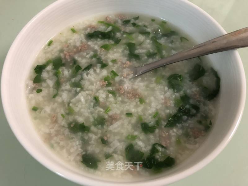 Spinach Beef Congee