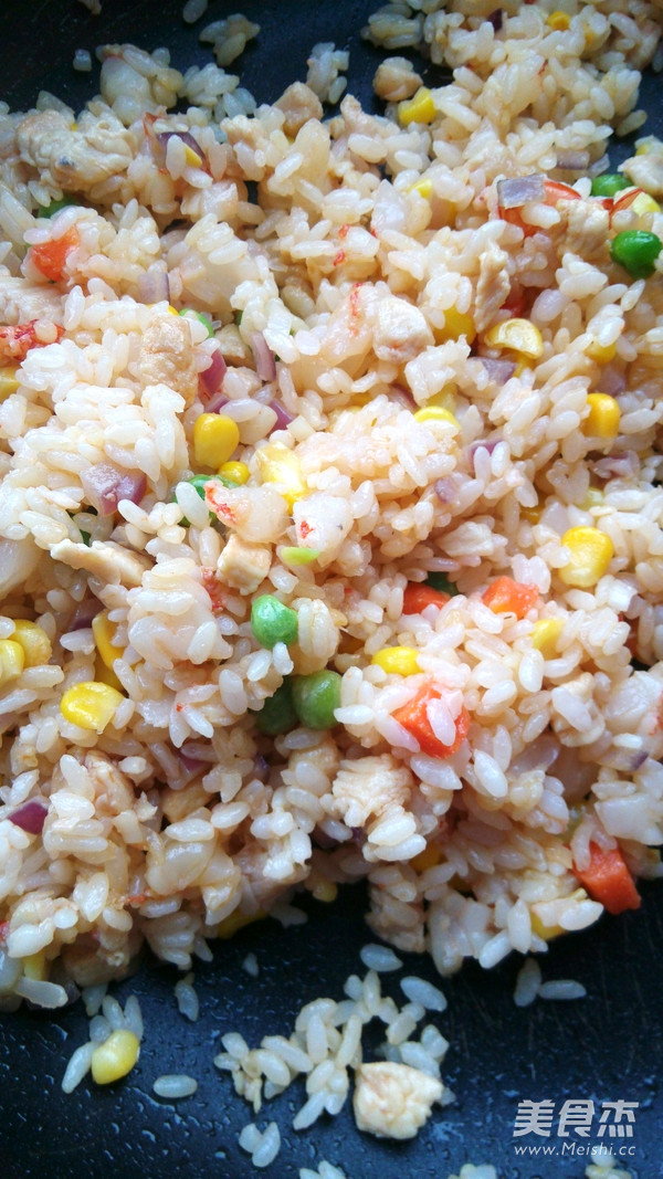 Fried Rice with Shrimp and Chicken Assorted Soy Sauce recipe