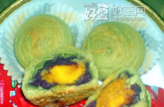 Matcha Purple Sweet Potato Yolk Crisp recipe