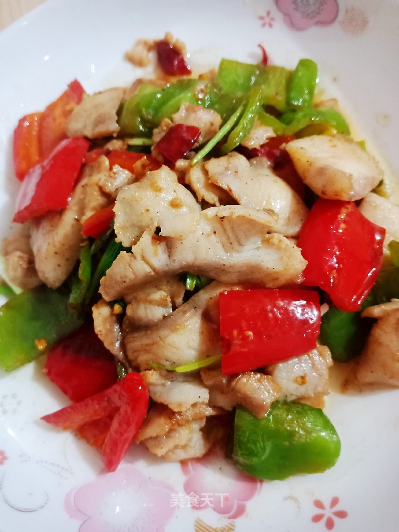 Fried Fish Fillet with Green and Red Pepper