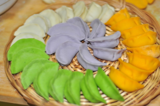 Carob Pork Colorful Dumplings recipe