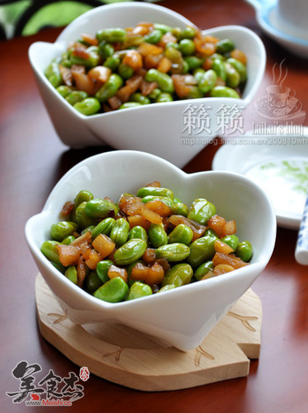 Fried Edamame with Dried Radish recipe