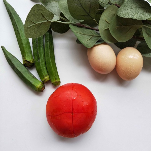 Tomato Okra Egg Pancake recipe