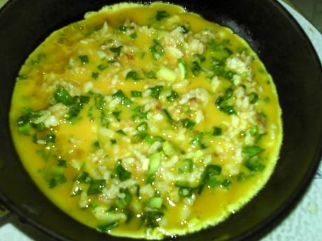 Scallion Rice Omelette recipe