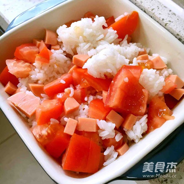 Tomato and Ham Baked Rice recipe