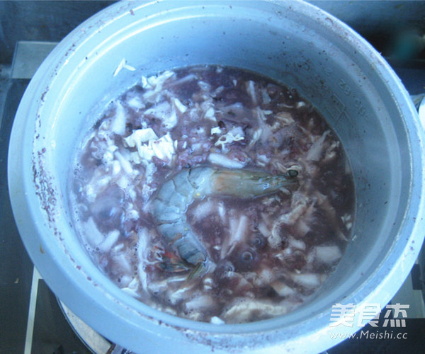 Shrimp, Brown Rice and Black Rice Congee recipe