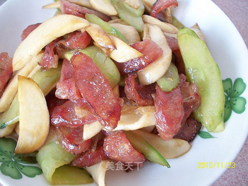 Sausage and Pleurotus Eryngii recipe