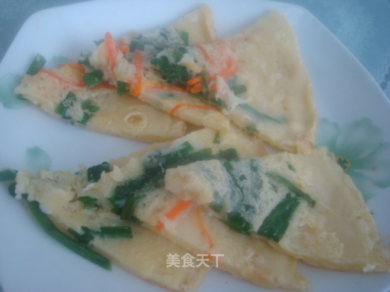 Breakfast Egg Pancakes with Leek recipe