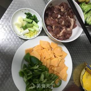 Fried Pork with Sweet Potato Chips recipe