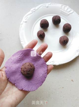 Bean Paste Purple Sweet Potato Glutinous Rice Cake recipe