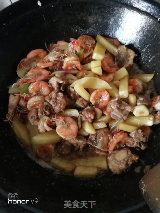 Appetizers, Pork Ribs, Shrimp and Fried Potatoes recipe