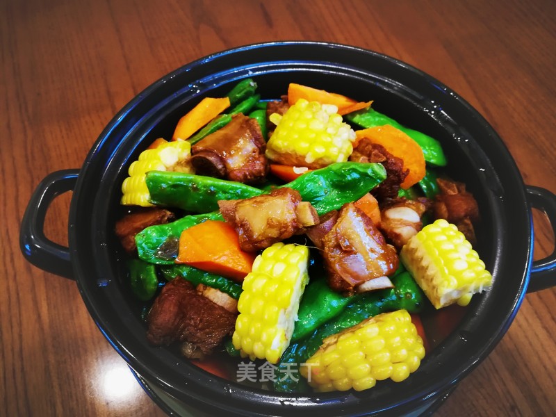 Ribs and Corn Stew with Beans recipe