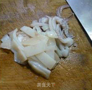 Fried Squid with Edamame and Pickled Cabbage Stems recipe