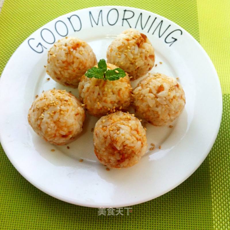 Pork Floss Sesame Rice Ball recipe