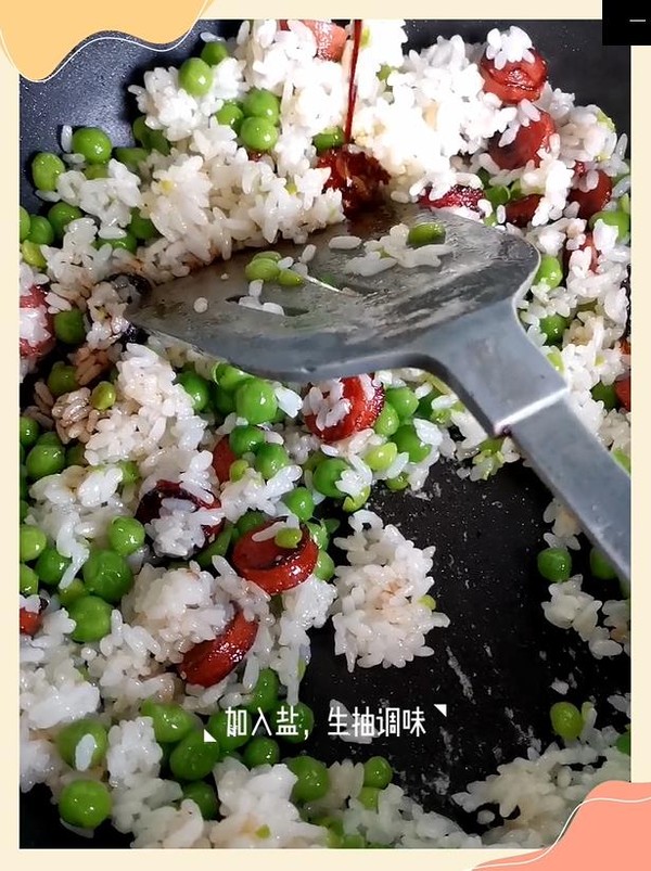 Fried Rice with Pea Sausage recipe