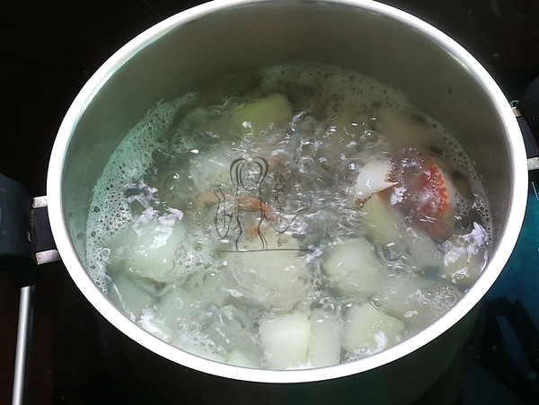 Winter Melon Double Flower Seafood Soup recipe