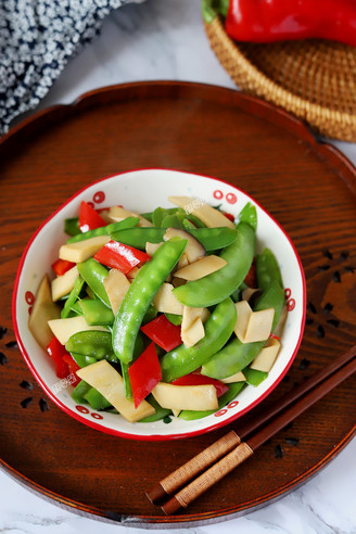 Fried Snow Peas with Pleurotus Eryngii recipe