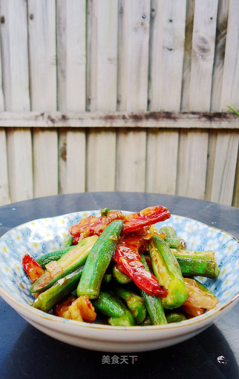 Fried Okra with Dried Shrimp recipe