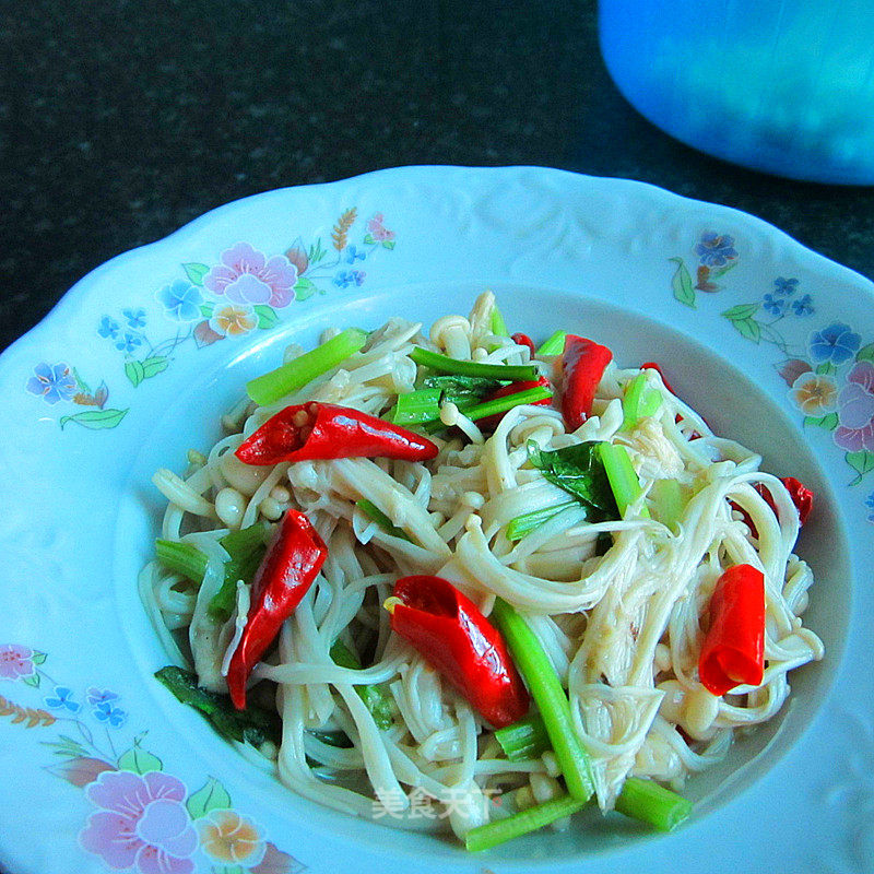 Spicy Fried Enoki Mushroom recipe