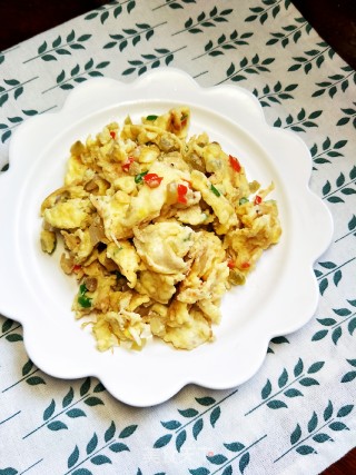 Scrambled Eggs with Mustard and Shrimp Skins recipe