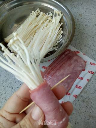 Roasted Bacon and Enoki Mushroom Roll recipe