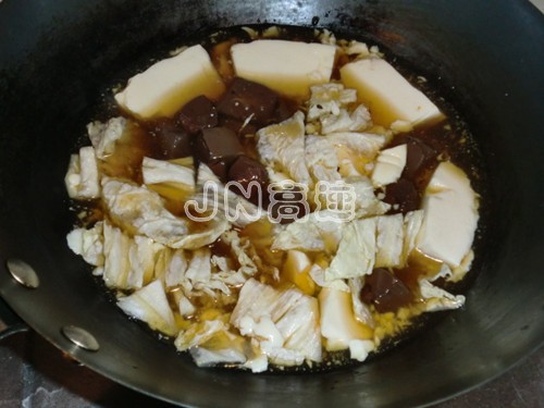 Duck Blood Tofu Stewed Cabbage recipe