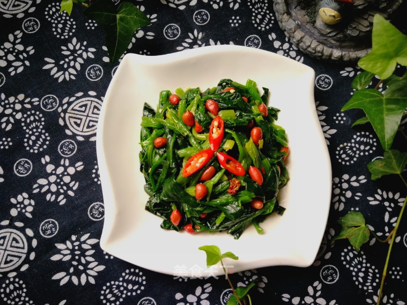 #团圆饭#peanuts Mixed with Spinach recipe