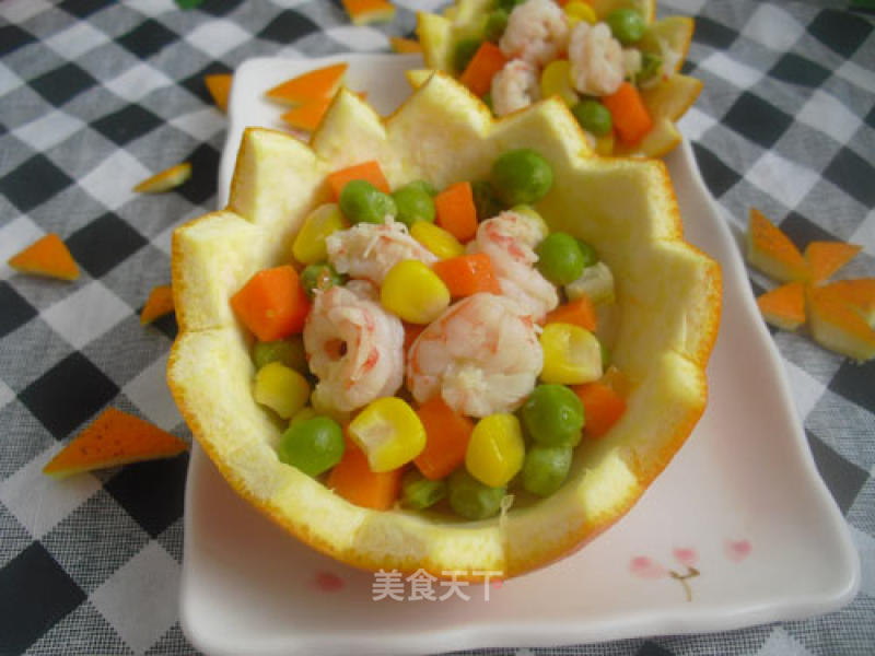 Shrimp Balls with Pea and Corn recipe