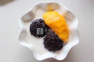 #aca烤明星大赛#——mango White Snow Black Glutinous Rice Sweet and Sweet recipe