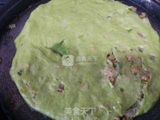 Spinach Sauce and Chopped Green Onion Cake recipe