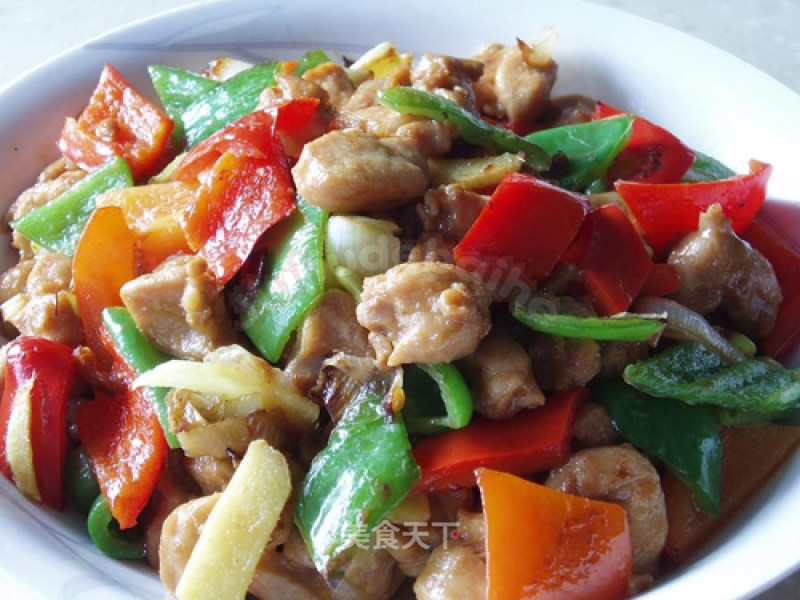 Stir-fried Rabbit Meat with Double Peppers recipe