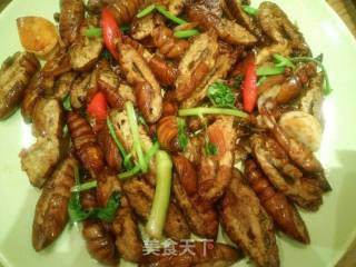 Dry Stir-fried Silkworm Pupa recipe