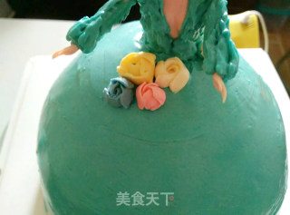 #四session Baking Contest and It's Love to Eat Festival#cream Frost Decorated Barbie Doll Cake recipe