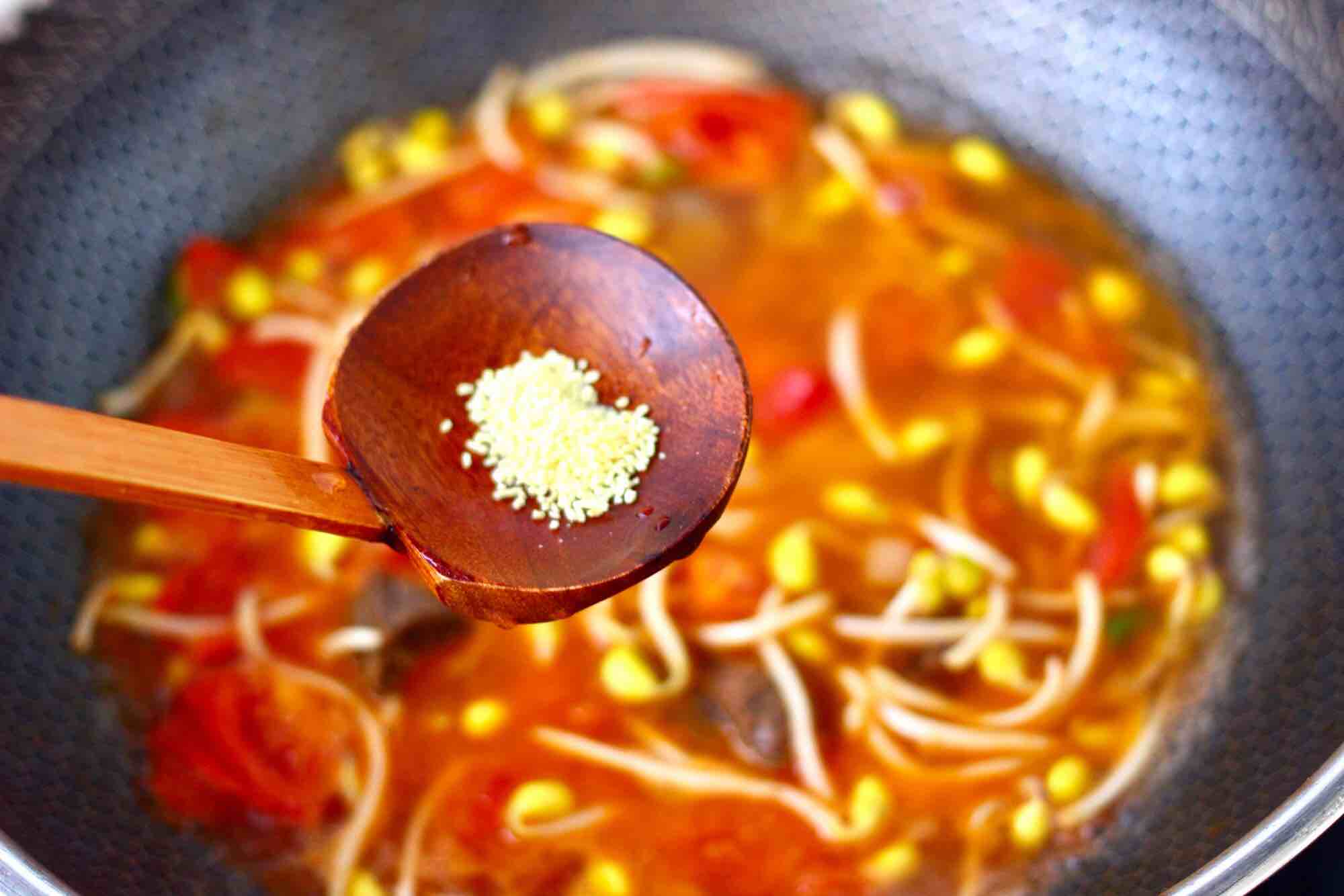 Spinach Noodles with Tomato Brisket recipe